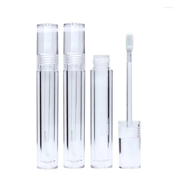 Bouteilles de stockage 30pcs 50pcs Tubes de brillant à lèvres transparents 5,5 ml Vide rond en plastique Glaze Emballage Conteneur Tube de brillant à lèvres rechargeable