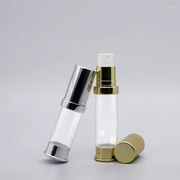Opslagflessen 30 stks 5 ml 10 ml 15 ml leeg goud zilver Airless Spray Pump Travel Mini Containers Lotion Dispenser fles