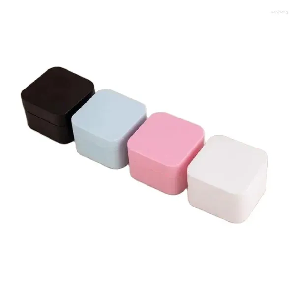 Bouteilles de rangement 30pcs pots en plastique vides doubles couches cosmétiques pots carrés givre rose rose bleu noir blanc récipient crème 5g 10g 20g 30g 50g