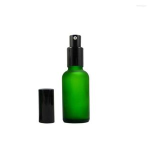 Opslagflessen 30 stks vorst glas cosmetische bottlellotion pomp fles toiletartikelen leeg 30 ml groen blauw bruin kleur