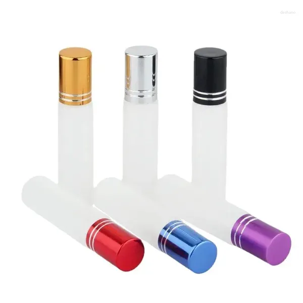 Bouteilles de rangement 30pcs Verre Grossed Bottle vide Cosmetic 5 ml 10ml Perfums Viaux Couleur mélangée Rouleau Rouleau Rouleau Rechargeable Emballage