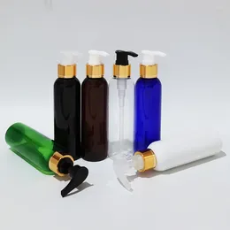 Bouteilles de rangement 30pcs / lot 150 ml Amber Lotion Press Pompe Bottle 5oz Black White White Plastic Contaier DIY Emballage cosmétique