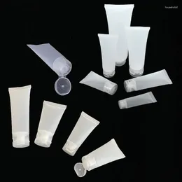 Opslagflessen 30 stks plastic matte cosmetische zachte buizen met flip deksel navulbaar leeg monster voor gezichtsreiniger hand crème make -up