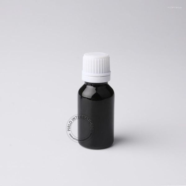 Bouteilles de stockage 30pcs X 15 ml 15cc bouteille d'huile essentielle noire de haute qualité avec bouchon inviolable flacon de parfums en verre 1/2 oz
