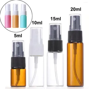 Opslagflessen 30X Glazen Spray Hervulbare Parfum Verstuiver Lege Flesjes Fijne Mist Spuit Draagbare Cosmetische Container Mini 5/10/15/20 ml