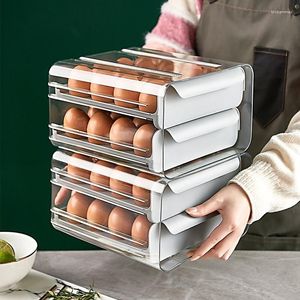 Bouteilles de stockage 32 treillis boîte à oeufs tiroir réfrigérateur support organisateur Transparent cuisine réfrigérateur canard poulets oeufs plateau