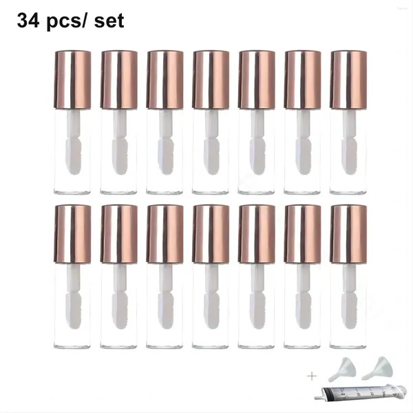 Bouteilles de rangement 34pcs 2 ml vide transparent PE à lèvres PE TUBES TUBES PLASTIQU