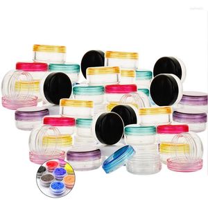 Bouteilles de rangement 35/70 / 105pcs Récipient vide Pot Round Tiny Bottle 3G For Up Up Feed Shadow Nail Powder Plastic Cosmetic Lip Cream Jar