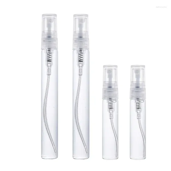 Botellas de almacenamiento 360 piezas/lote Al por mayor 5 ml 10 ml recargable vacío de vidrio transparente de vidrio de perfume botella de muestras pequeñas atomizadores de muestra viales