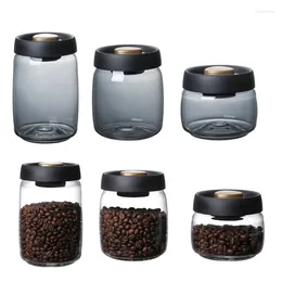 Opslagflessen 367A Hittebestendige glazen koffiebonenpot Vacuüm afgesloten luchtdichte container