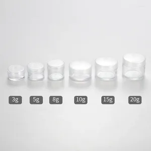 Bouteilles de stockage 3g 5g 10g, boîte ronde en plastique PS pour cosmétiques, emballage de cosmétiques pour les yeux et le visage, petite bouteille vide, pot cosmétique