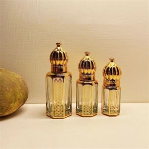 Opslagflessen 3 ml/6 ml/12 ml gouden gestreepte patroon etherische olie fles Druppelstick Roller Ball draagbare reisbevestigbare parfum