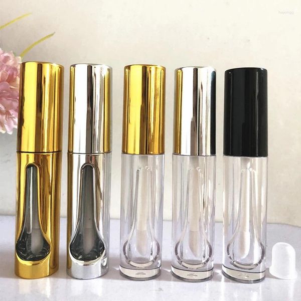 Botellas de almacenamiento 3 ML Contenedores de brillo de labios Chapado en oro plateado Lápiz labial vacío Delineador de ojos Tubo de sombra de ojos Contenedor de viaje para mujeres 200 unids / lote