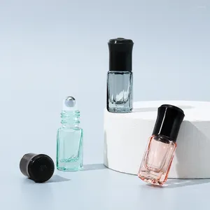 Opslagflessen 3 stks 3 ml mini achthoekige vorm draagbare glasrol met stalen bal - perfect voor reizen en cosmetica opslaan