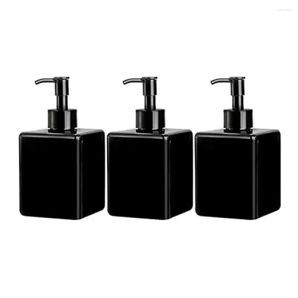 Bouteilles de rangement 3 pc 450 ml de la pompe rechargeable vide shampooing carré en plastique et conditionneur pour lotions shampooing crème pour le corps du corps