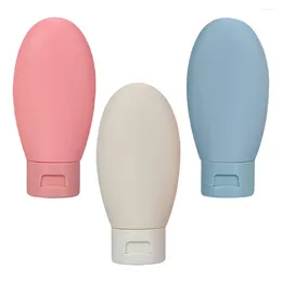 Bouteilles de stockage 3 pièces, conteneurs de toilette anti-fuite, shampooing rechargeable 60ML