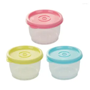 Bouteilles de rangement 3 pc récipient rond portable avec couvercles boîtes en plastique