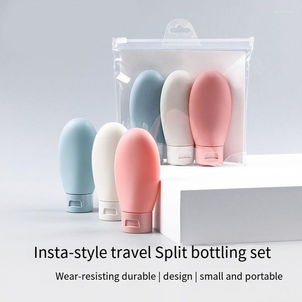 Bouteilles de stockage 3pcs / set Kit de bouteille rechargeable de voyage portable Essence Shampooing Body Shower Container Peut transporter dans l'avion Compact