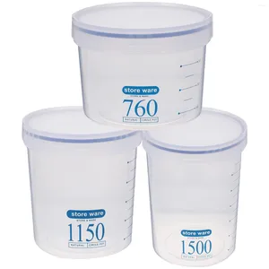 Bouteilles de rangement 3pcs Jar de gain de soja farine de cuisine réutilisable Containteur de sucre avec couvercle