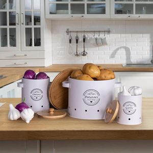 Bouteilles de rangement 3x Potato Onion Aimlique de cartouche cartouches Set Set Pardin Organizer Organider Organizer pour le comptoir à la maison