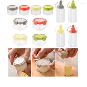 Opslagflessen 4/1 stks Plastic Saus Squeeze Fles Mini -kruidenkast Saladed Dressing Containers Outdoor Portable BBQ Spice Jar Kitchen