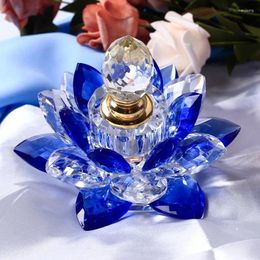 Bouteilles de rangement 4 couleurs Crystal Lotus Perfume bouteille en verre ornements de fleur