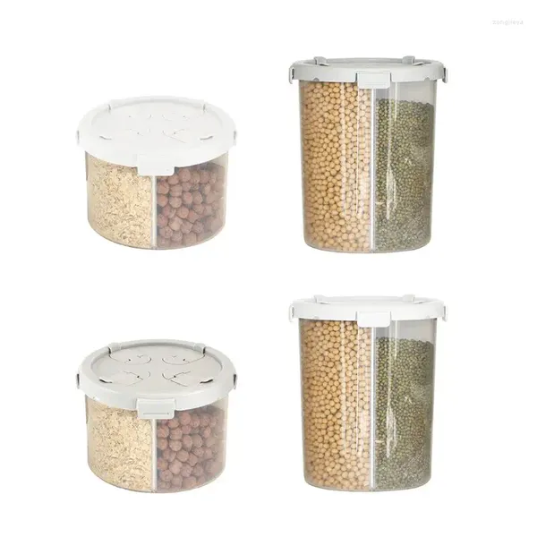 Bouteilles de stockage 4 grilles en plastique, distributeur de céréales de cuisine, boîte à céréales, conteneur sec, goutte