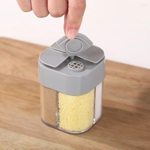 Bouteilles de stockage 4 en 1 assaisonnement pot conteneur extérieur camping salière et poivrière distributeur d'épices transparent avec couvercle pour la cuisine à domicile