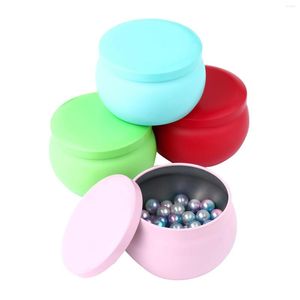 Bouteilles de stockage 4 bocaux en métal Tambour Boîtes à bougies Anti-fuite Bonbons Boîte à thé Petit article Organisateur Pots DIY Cadeaux Bougies Conteneur