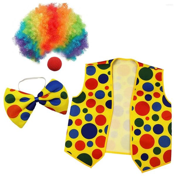 Bouteilles de rangement 4 pack Cost Costume-Clown-Cliw Nez Wig Bo Spill et gilet pour les fêtes de cosplay Carnivals Dress Up Role Play