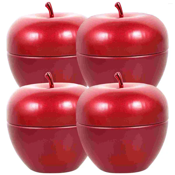 Bouteilles de rangement 4 pcs Jar de pomme Poule Tér Épices scellées Scellé transporter rond Conteneur d'aliments contenant des contenants de plaque