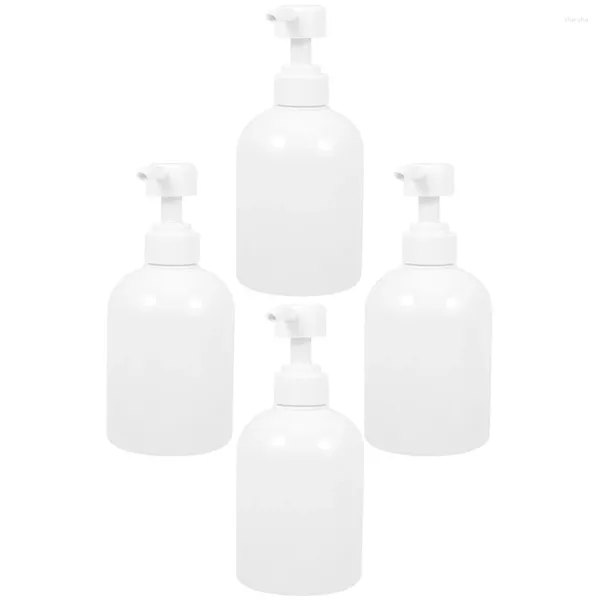 Bouteilles de rangement 4 PCS Lotion corporelle Savon de savon Dispensateur pompe shampooing rechargeable blanc conditionneurs