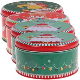 Opslagflessen 4 stuks Kerstblikje Koekjescontainers Kerstsneeuwmankoffer Parelmoer Veelzijdig Geschenkblik