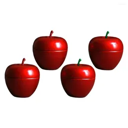 Bouteilles de rangement 4 pcs couvrent Noël pomme pomme de bonbons