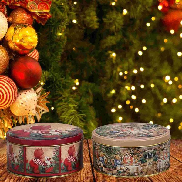 Bouteilles de rangement 4 pcs décorative Boîte de Noël Cuisine de Noël Chocolate Cookie Coods Gift Givor