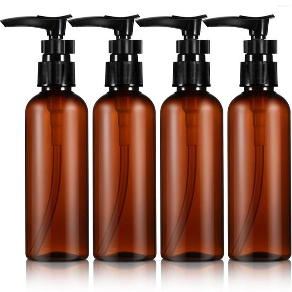 Bouteilles de rangement 4 pcs vide rechargeable Pump Plastique Travel Lotion Shampooing Dispensing Cosmetics Perfume Dispeners