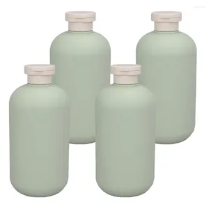 Bouteilles de stockage 4 pièces Flip Top bouteille de nettoyage shampooing avec couvercle Lotion pour le corps couvercles vides distributeur pour couverture réutilisable