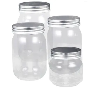 Bouteilles de rangement 4 pcs récipient en verre couvercle flacon miel pots de confiture de confitures de confiture maçon cuisine