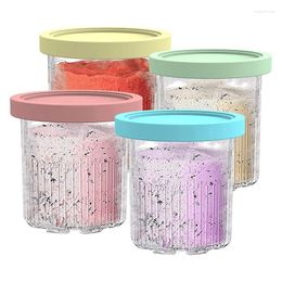 Opslagflessen 4 pc's ijs pinten cup plastic containers met deksels voor ninja creomi nc301 nc300 nc299AMZ -serie