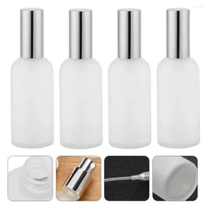 Botellas de almacenamiento 4 PCS Maquillaje Spray Botella de perfume Viajes Aceites esenciales Vacío Vintage Vidrio 100ml