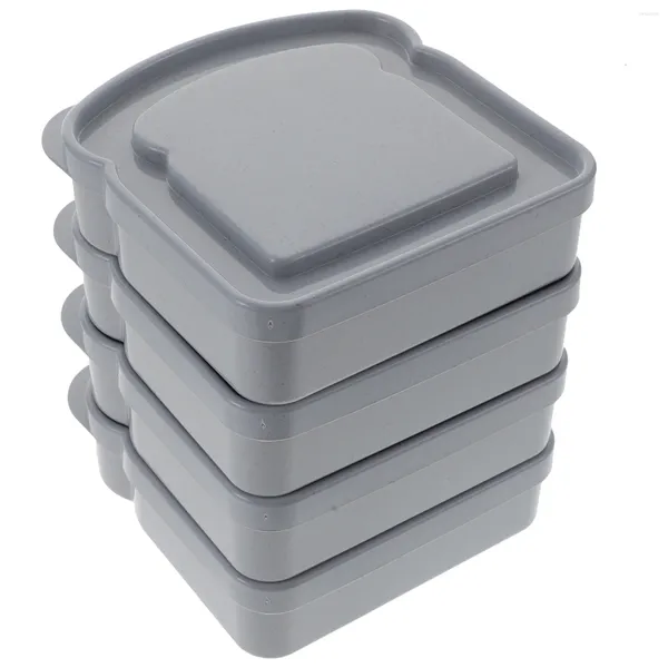 Bouteilles de rangement 4 PCS Conteneurs en plastique Boîte sandwich Case d'étanché