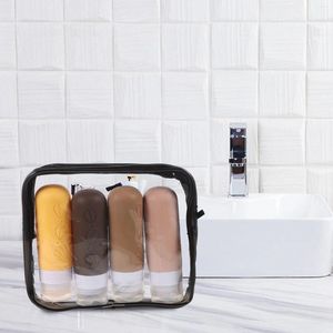 Bouteilles de stockage 4 pièces bouteille de gel de silice portable shampooing de voyage en plastique et conditionneur