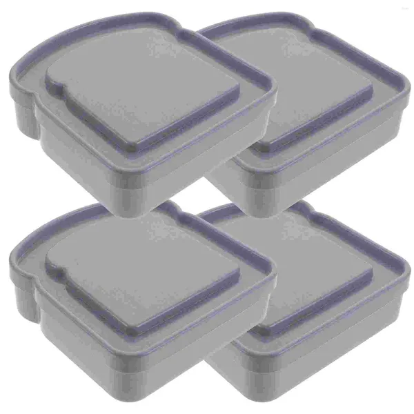 Bouteilles de rangement 4 pcs Sandwich Boîte à aliments Conteneurs d'aliments serrés