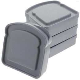 Bouteilles de rangement 4 PCS Sandwich Boîte à pain de toast Conteneur avec récipients de couvercle pour boîtes à lunch fuite