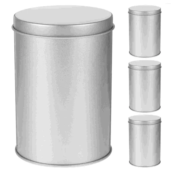 Bouteilles de stockage 4 pièces boîte scellée récipient à thé réservoir simple pot en fer blanc avec couvercle boîte à café en poudre