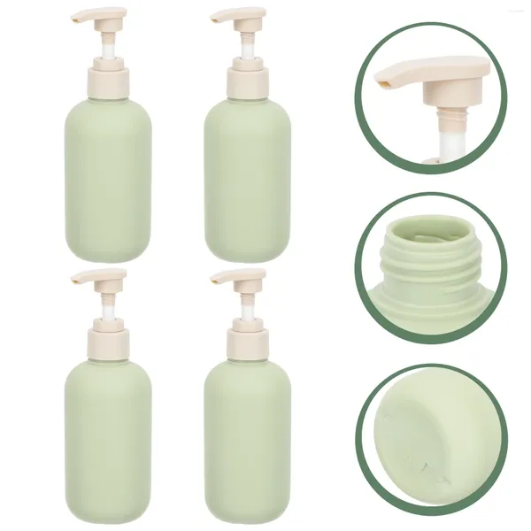 Botellas de almacenamiento 4 PCS Shampoo Bottle Liquid Liquid Hand Jabón Dispensador de dispensadores Loción recargable de plástico