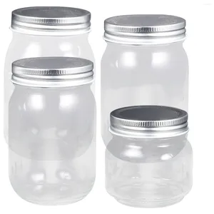 Bouteilles de stockage 4 pièces petit bocal bocaux en verre couvercle de confiture conteneur d'épices ménage couvercle distributeur de gommage au sucre