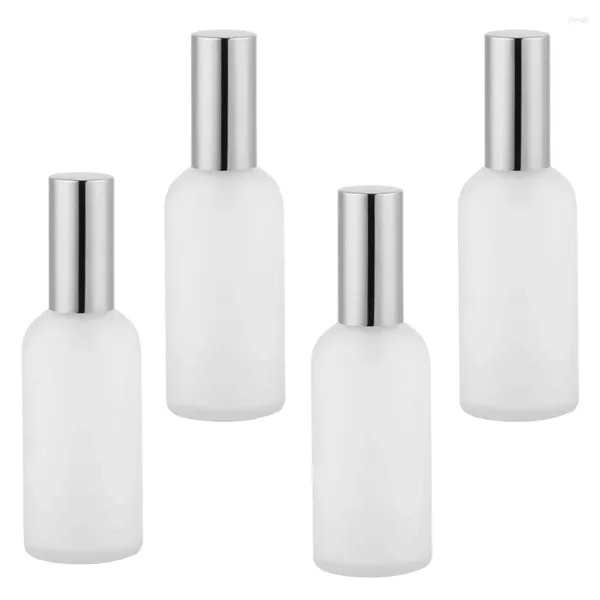 Botellas de almacenamiento 4 PCS Spray Perfume 100ml Vidrio recargable Rociador de aceite esencial vacío