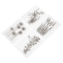 Opslagflessen 4 pc's transparante stempel Diy Stamps Plant houten ambachten bladafdichtingscrapbooking Clear TPR Creative Woodsy Decor