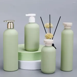 Botellas de almacenamiento 4 PCS Botella de viaje Dispensador de agua Jabón de manos para baño Acondicionador de champú de plástico de aguacate